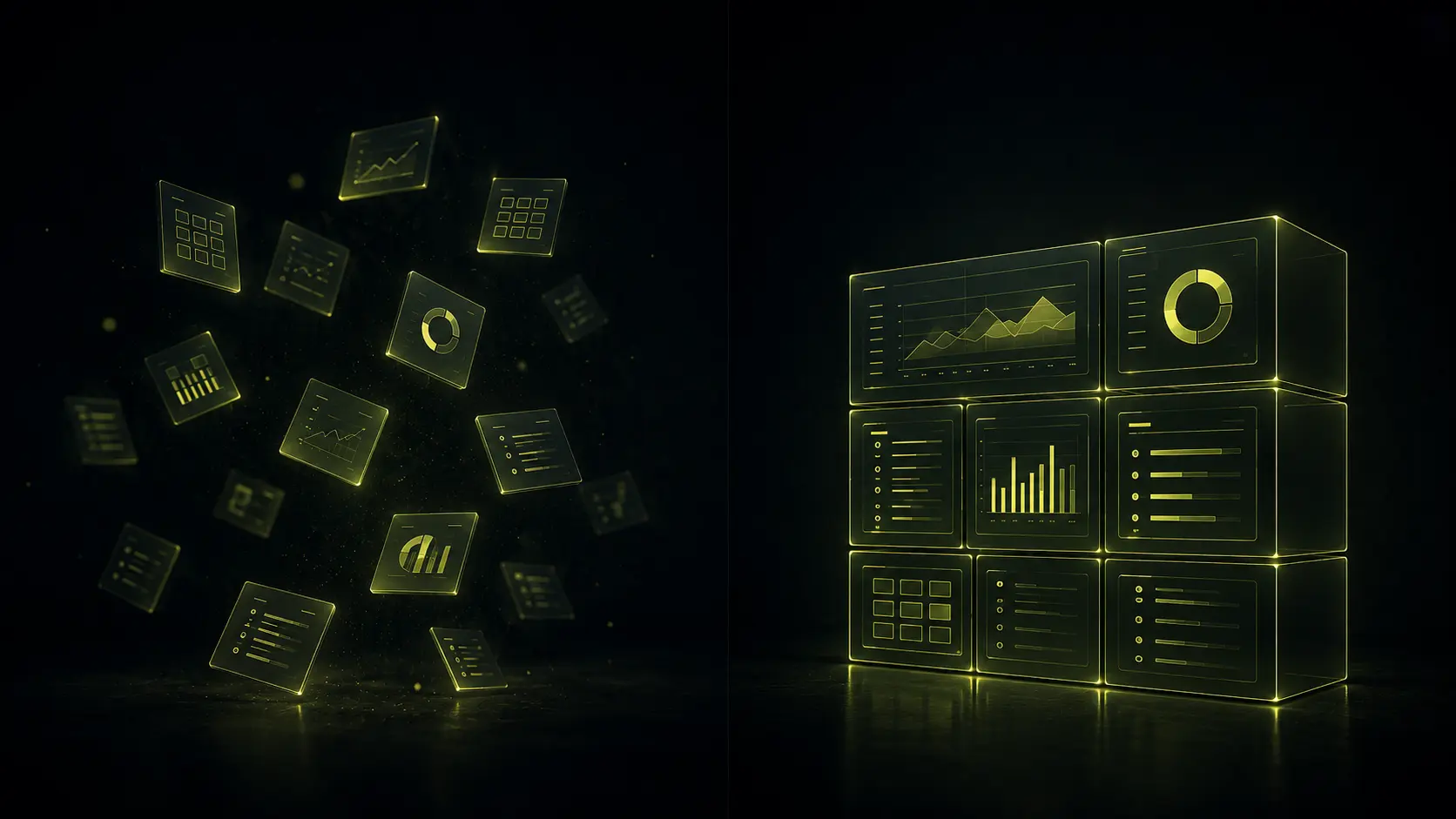 Scattered one-off marketing tactics on one side versus a single connected front-office structure on the other