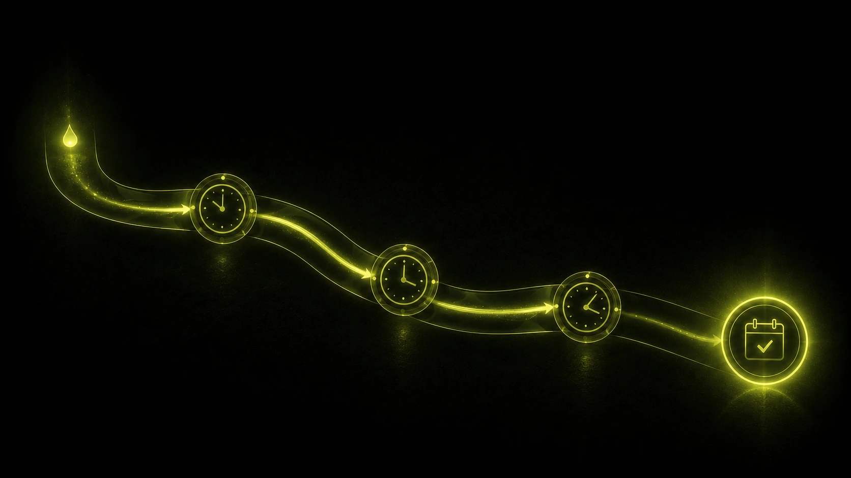 A single lead moving through a timed follow-up sequence until it converts into a booking